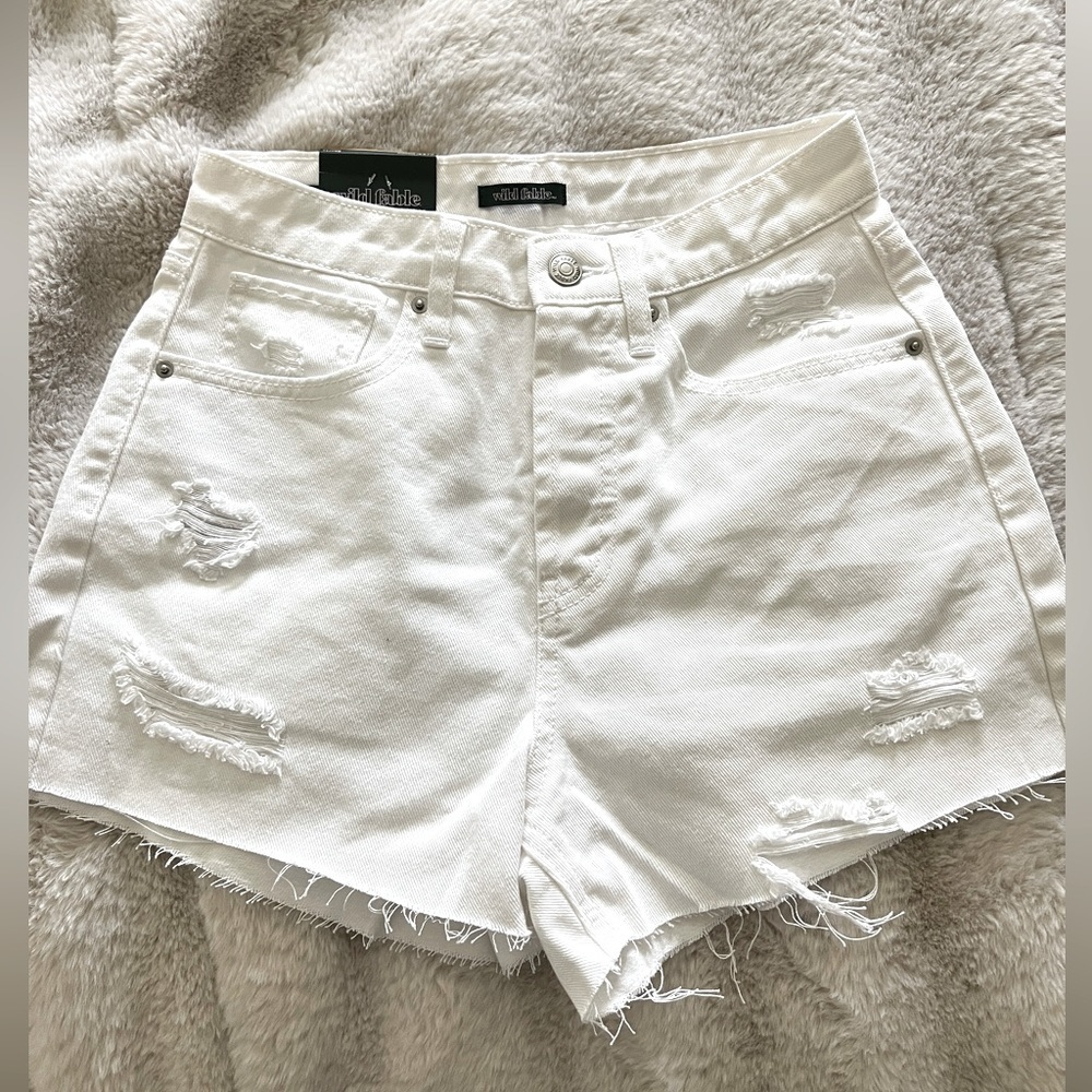 Wild fable cut off white denim shorts